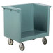 Cambro TDCR12401 Slate Blue Tray and Dish Cart with Cutlery Rack and Protective Vinyl Cover Main Thumbnail 5