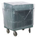 Cambro TDCR12401 Slate Blue Tray and Dish Cart with Cutlery Rack and Protective Vinyl Cover Main Thumbnail 7