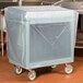 Cambro TDCR12401 Slate Blue Tray and Dish Cart with Cutlery Rack and Protective Vinyl Cover Main Thumbnail 1