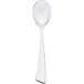 A Chef & Sommelier Ezzo stainless steel dinner spoon with a white handle.