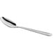 A Choice Dominion stainless steel teaspoon with a silver handle on a white background.