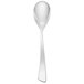 A silver Chef & Sommelier stainless steel teaspoon with a white handle.