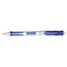 A Paper Mate Clear Point mechanical pencil with a blue barrel and tip.