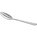 A Choice Dominion stainless steel dinner/dessert spoon with a silver handle on a white background.