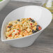 A Schonwald Calla bowl filled with pasta, olives, and peppers.