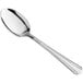 A Choice Dominion stainless steel serving spoon with a silver handle.