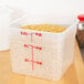 Cambro 6SFSPP190 6 Qt. Translucent Square Food Storage Container with Winter Rose-Colored Gradations Main Thumbnail 1