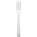 A Libbey stainless steel dinner fork with a silver handle.