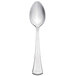 A silver Libbey Minuet stainless steel teaspoon with a white background.