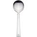 A Libbey stainless steel bouillon spoon with a handle.