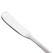 A World Tableware stainless steel butter spreader with a white handle.
