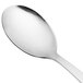 A Libbey Oceanside dessert spoon with a silver handle.