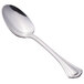 A World Tableware Resplendence stainless steel dessert spoon with a handle.