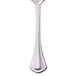 A World Tableware Resplendence stainless steel dessert spoon with a white column and black band on the handle.