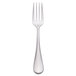 A silver Reserve by Libbey stainless steel salad fork with a white background.