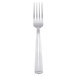 A stainless steel Libbey Vermont utility/dessert fork with a long silver handle.