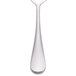 A close-up of a Master's Gauge stainless steel teaspoon with a white handle.