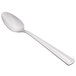 A Libbey Vermont stainless steel teaspoon with a white handle and silver spoon.
