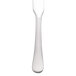 A close-up of a Reserve by Libbey stainless steel butter spreader with a white handle.