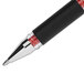 Uni-Ball 65802 207 Impact Red Ink with Silver / Black Barrel 1mm Roller Ball Stick Pen - 12/Pack Main Thumbnail 2