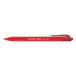 A red Paper Mate InkJoy 100 RT pen with a red barrel and black writing tip.