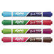 A pack of Expo 2-in-1 dry erase markers with red, green, and blue writing on them.