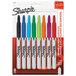 A package of Sharpie fine point retractable permanent markers in assorted colors.