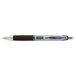 A Uni-Ball Signo 207 pen with a semi-translucent barrel and purple trim.