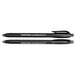Two Paper Mate ComfortMate Ultra retractable ballpoint pens with black barrels and black ink.