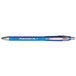 A blue Paper Mate FlexGrip Elite pen with white writing and a silver logo.