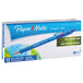 A box of 12 Paper Mate blue retractable ballpoint pens with white text.