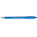A Paper Mate FlexGrip Ultra blue pen with a silver tip.