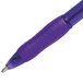 A close-up of a Paper Mate purple pen with a purple barrel.