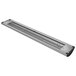 A long rectangular metal Hatco food warmer with a long strip of LED lights.