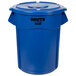 Rubbermaid BRUTE 55 Gallon Blue Round Trash Can and Lid Main Thumbnail 3