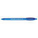 A blue Paper Mate ComfortMate Ultra retractable pen with blue barrel and cap.