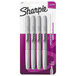 A pack of 4 Sharpie Metallic Silver permanent markers.
