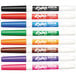 A set of Expo fine tip dry erase markers in different colors.