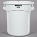 Rubbermaid BRUTE 20 Gallon White Round Trash Can and Lid Main Thumbnail 2