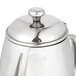 A Vollrath stainless steel coffee pot with a lid.
