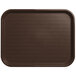 A Carlisle chocolate brown rectangular plastic fast food tray.