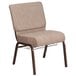 Flash Furniture FD-CH0221-4-CV-BGE1-BAS-GG Hercules Series Beige 21" Church Chair with Book Rack and Copper Vein Frame Main Thumbnail 1