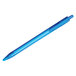 A Paper Mate blue InkJoy 100 RT pen with a metal clip on a white background.