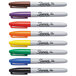 A group of Sharpie fine point permanent markers in assorted colors.