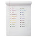 A notebook with a list of names written in Paper Mate pen in assorted colors.