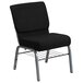 Flash Furniture XU-CH0221-BK-SV-BAS-GG Hercules Series Black 21" Church Chair with Book Rack and Silver Vein Frame Main Thumbnail 1