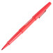 A close up of a red Paper Mate Flair pen with a black tip.