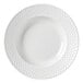 A Libbey Lunar Bright white porcelain soup bowl with a textured pattern.