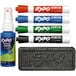 A set of Expo low-odor dry erase markers in assorted colors.