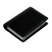 A black leather Samsill business card binder with card slots.